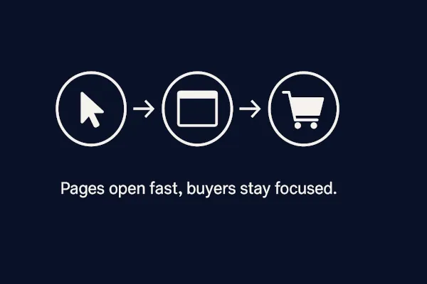 Calm storefront screenshot and a simple checkout