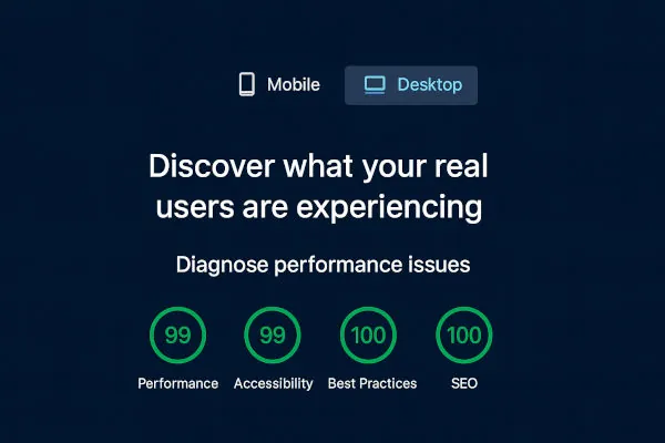 Lighthouse score: all categories at 99 or 100